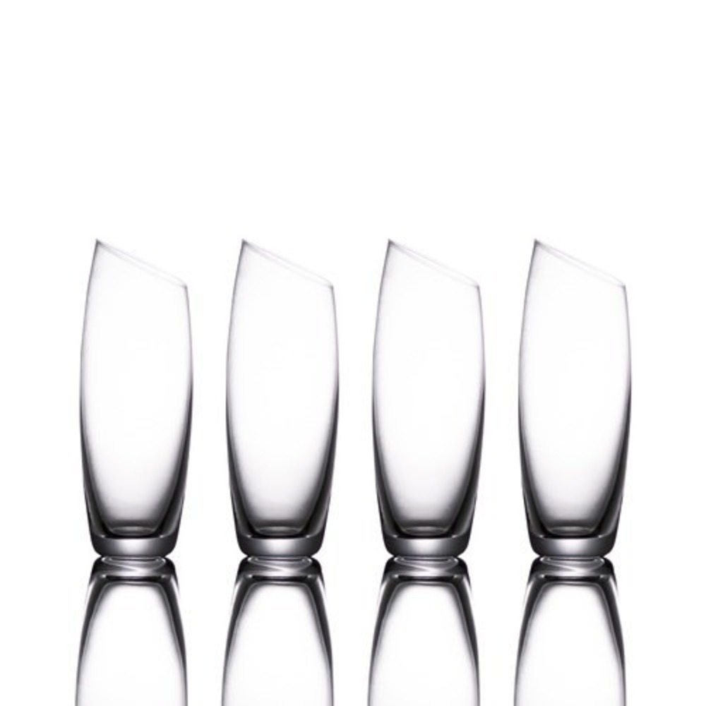 FabFitFun Bomshbee Sloane Champagne Stemless Flutes 4pk Minimalist NEW Box Gift